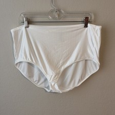 Vintage Vanity Fair Nylon Brief Panty Satin 10/3XL white granny 16345
