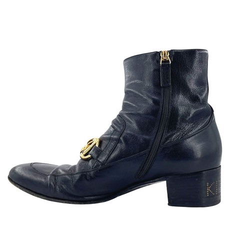 GUCCI Boots Shoes Horsebit EU 43.5 US 10 Leather Black Authentic - Picture 17 of 24