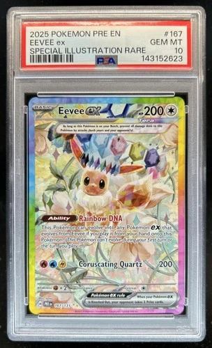 2025 Pokemon Prismatic Evolutions Eevee ex #167/131 PSA 10