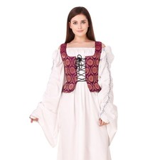 Medieval Wench Pirate Renaissance Costume Reversible Peasant Brocade Bodice