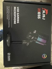 NJSJ USB Microphone for PC, Gaming Mic PS4/ PS5/ Black