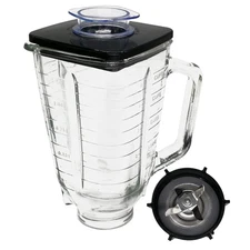 Replacement Blender 5-cup Glass Jar with Jar lid and Stainless Steel 4-point ...