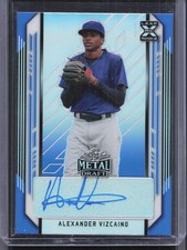 2021 Leaf Metal Draft #BA-AV2 Alexander Vizcaino Blue Rainbow Auto #/35
