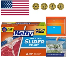 Effortless Food Preservation - 74 Quart Size Slider Freezer Bags with Seal