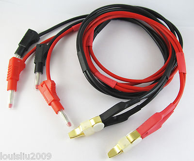 5pairs 1M Gold Kelvin Clip to Insulated Stackable Banana Plug Silicon Test Cable