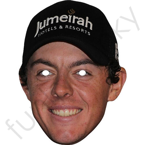Máscara facial de tarjeta de celebridad de golf Rory Mcilroy - lista para usar - vestido elegante - Imagen 1 de 2