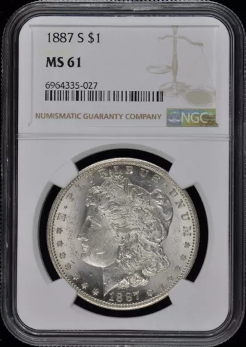 1887-S Morgan Dollar S$1 NGC MS61