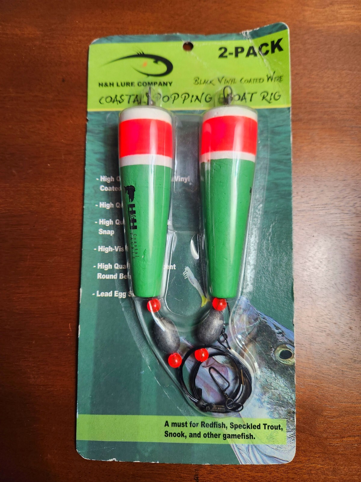 Popping Raft H & H 2-Pack Coastal Popping Float Rig Orange/Green CPRM-32 Fishing ...