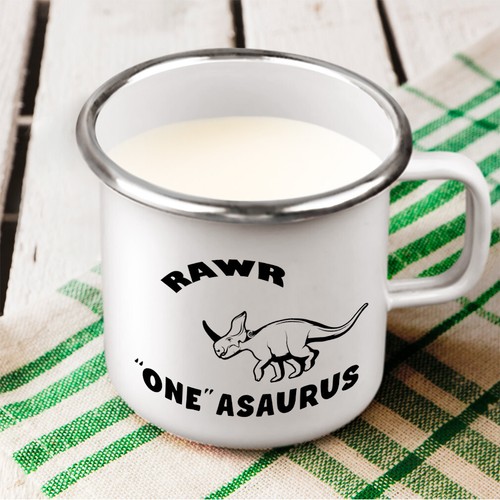 Unbreakable Travel Mug 10 Ounces Roar 1 Dinosaur Style A Aluminum Tea Cup 10 Oz - Picture 2 of 3