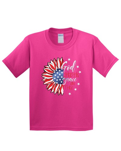 USA Independence Kid's T Shirt Day American 4th Of July Flower New Graphic Gift - Picture 10 of 14