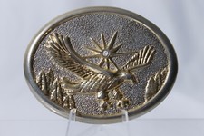 Vintage American Eagle Silver  Gold Tone Belt Buckle