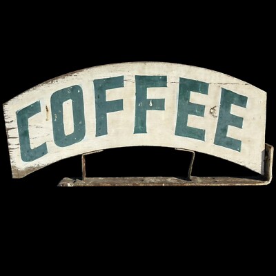 Vintage 1940s Advertising 2-Sided Store Display Coffee Shop Diner Sign Cafe Room