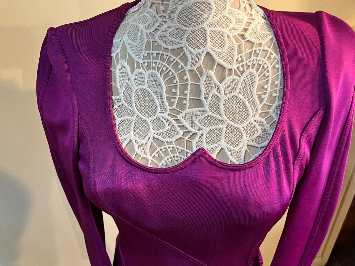 GIVENCHY NWT $3490.Spring 2017 Runway Purple SEXY Dress US 4 F38