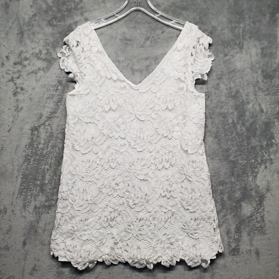 BB Dakota Dress Womens Medium Cream White Jacqueline Lace Shift Mini Dress  | eBay