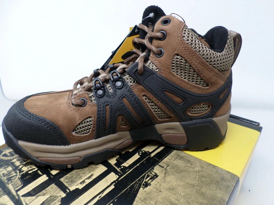 Oliver Botas Punta de Acero Cuero y Malla Para Hombre Industrial Senderismo Medio Tobillo Marrón Foto 3 de 4