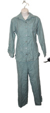 Jones New York Outfit Set Size 8 Green 100 Virgin Wool Shirt Pants Vintage