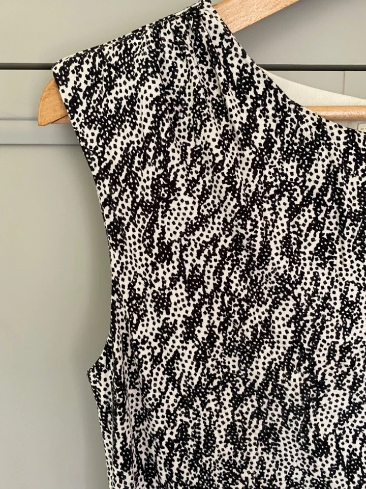 LINEA Debenhams Wiggle Pencil Dress Size 12 Black Cream Office Work Bodycon - Image 3 of 4