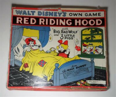WALT DISNEY RED RIDING HOOD GAME PARKER BROS 1934 BIG BAD WOLF 3 LITTLE PIGS