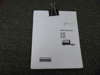 Wacker Neuson G50 G70 G85 Mobile Portable Generator Owner Operator User