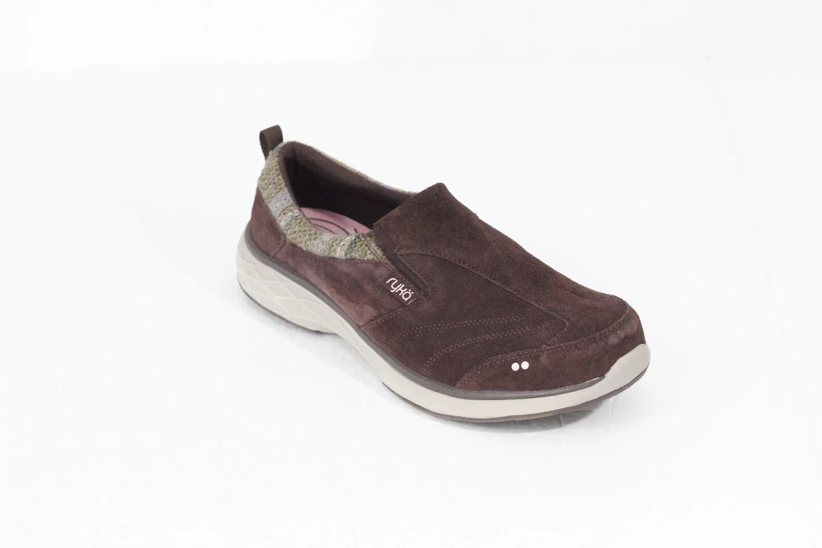 Ryka Terrain Sneakers Women sz 12 Slip on Shoes Brown Suede Walking Travel