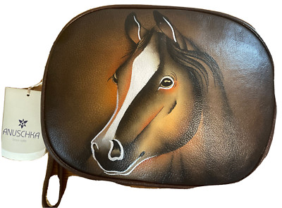Anuschka Hand-Painted Leather Convertible Crossbody Wristlet - Wild Spirit NWT!