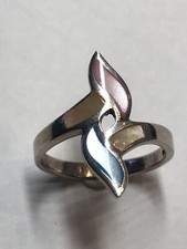 Sterling Silver Ring With Abalone Inlays Size 8-1/2