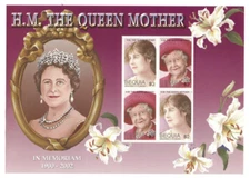 Bequia 2002 - Queens Mother - Sheet of 4 Stamps -  Scott #312 - MNH