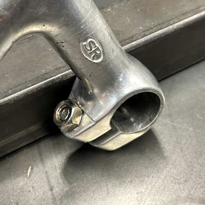 Potence Vélo Course SR Sakae 80 Mm - Pivot 22,2 Mm, Serrage 25,4 Mm, Argent, Aluminium Vintage