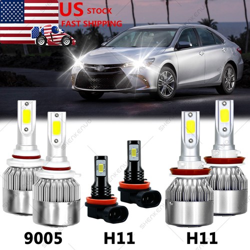 AUIMSOCO 9005+H11 LED Headlight Bulb Combo Kit For Toyota Camry 2007-2014 – 6000K 60W
