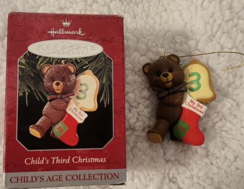 Hallmark "Child's Third Christmas" Bear and Cookie Ornament 1995 - Picture 1 of 2