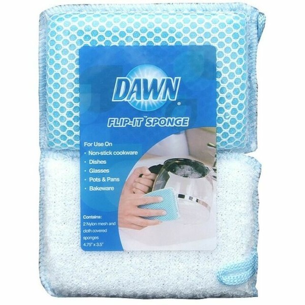 6 Dawn Flip It Dual Sided Nylon Mesh and Cloth Kitchen Sponge 2 PKS 12