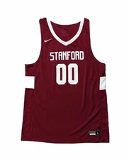 Nike Stanford Stock Fadeaway Basketball Jersey Men's Large Shirt Maroon CQ4349
