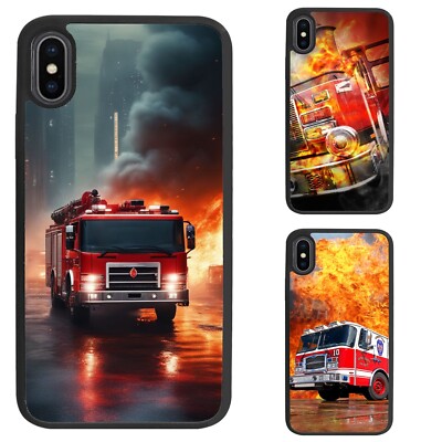 For Apple iPhone SE 11 12 13 14 15 16 Anti scratch Cover classic red fire truck