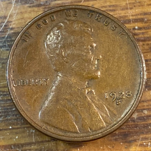 1928-S Lincoln Cent Nice Original AU CHRC