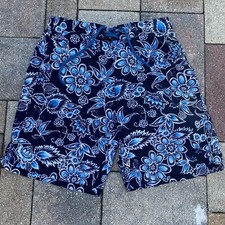 Blue IZOD PerformX Floral Flower Design Swim Trunks Shorts Size XL Summer Beach