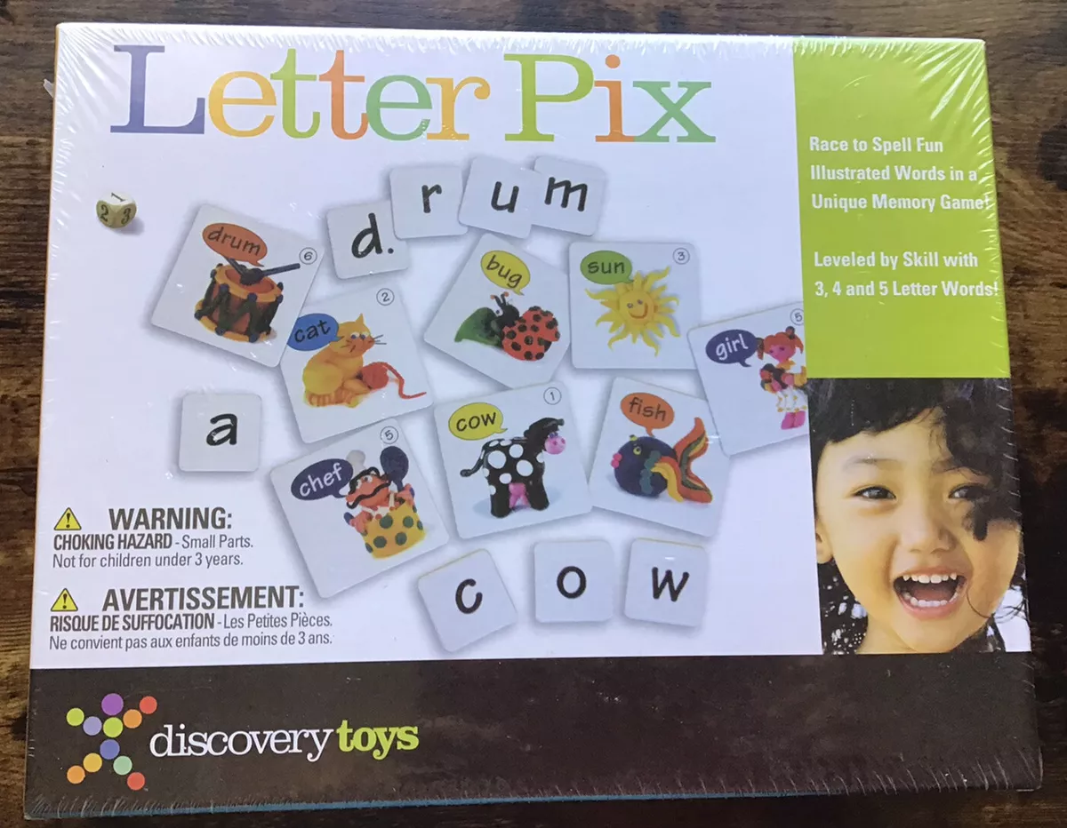 New Discovery Toys LETTER PIX Spelling Fun Memory Game W/ 3,4,5 ...