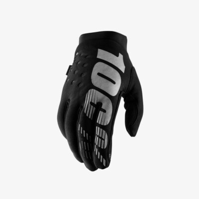 100% Brisker Winter Neopren Handschuhe / Schwarz Grau / MX Motocross Größe XXL