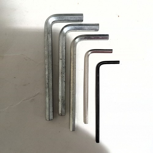 5-piece Imperial/SAE hex key set 3/32, 7/64, 1/8, 3/16, 7/32"