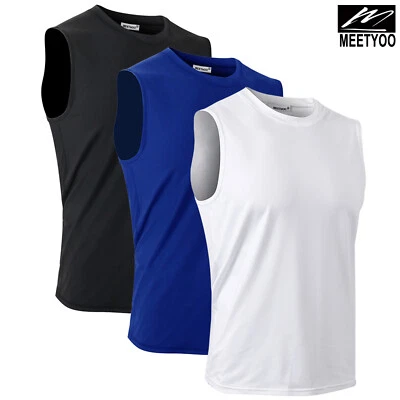 MEETYOO 3er Herren Tank Top Muskelshirts Tankshirt Ärmellose Shirt Achselshirt Unterhemd