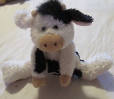 Gund Mazzie Black White Holstein Cow 6" Sitting Plush 60064