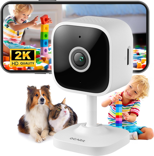 Indoor Cameras for Home Security - Clear 2K HD Video, Night Vision, 2 Way Audio