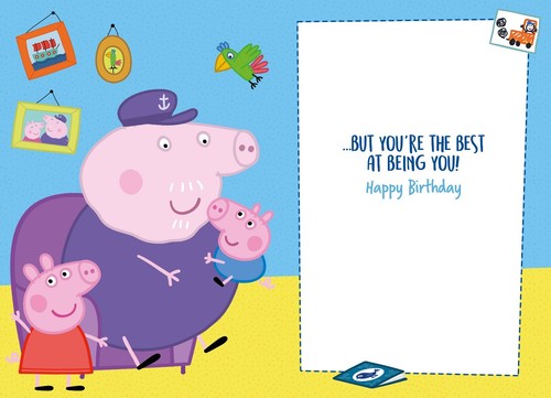 Birthday Card Peppa Pig Grandad Personalise Birthday Card Includes Envelope - Picture 3 of 8