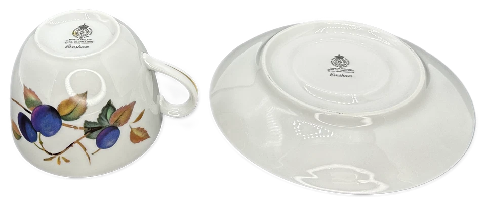 Royal Worcester Evesham золотой чашки и блюдца плоский Англии набор из 4 - Изображение 3 из 3