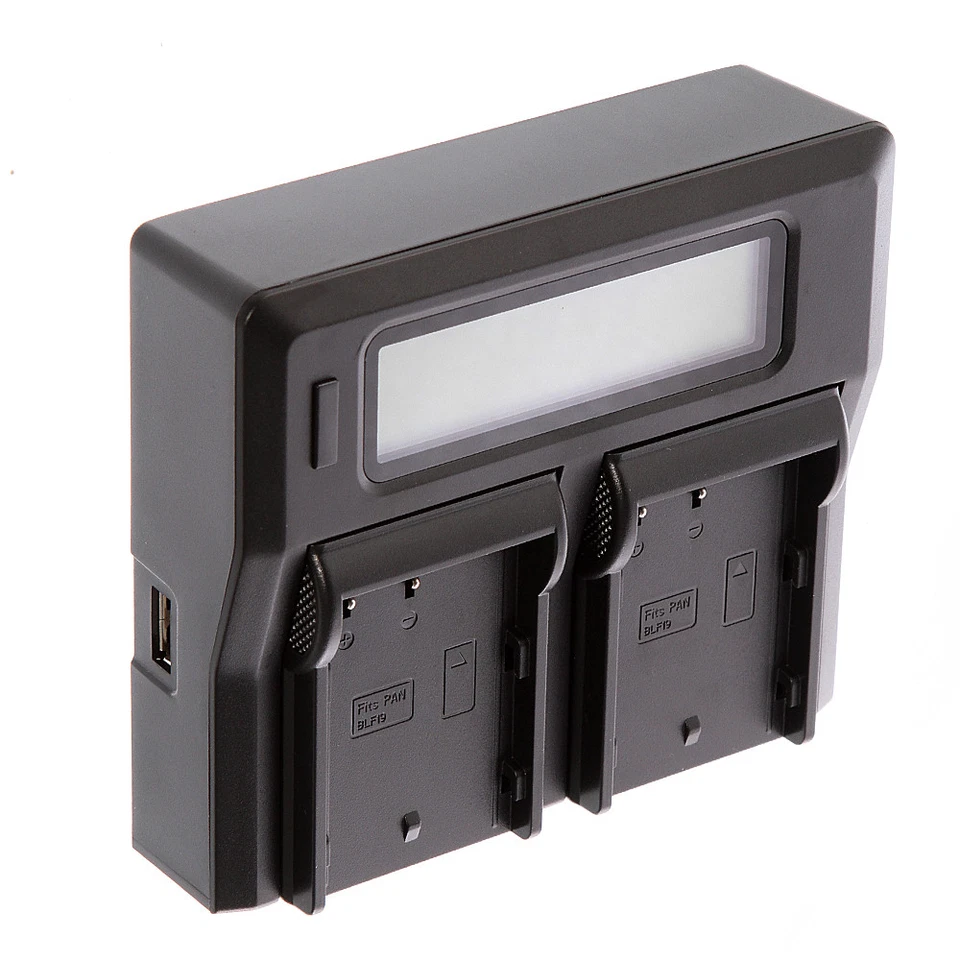 Cargador de batería doble USB con pantalla LCD para BLF19GK Panasonic Lumix DMC GH5 GH4 GH3 Foto 2 de 4