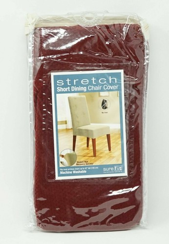 Sure Fit Stretch Pique Short Dining Room Chair Slipcover - Garnet Red - Bild 1 von 4