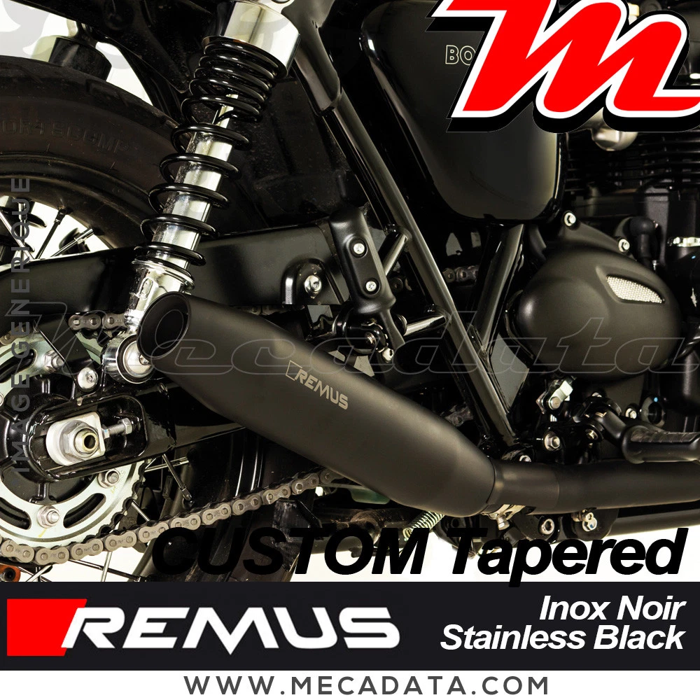 2 Silencieux D'échappement Remus Custom Tapered En Inox Pour Triumph Bonneville T120 2016 - Neufs Sous Emballage (origine Autriche)