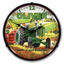 New Oliver Tractor Retro Advertising L.e.d.  Lighted Clock - Free Shipping*