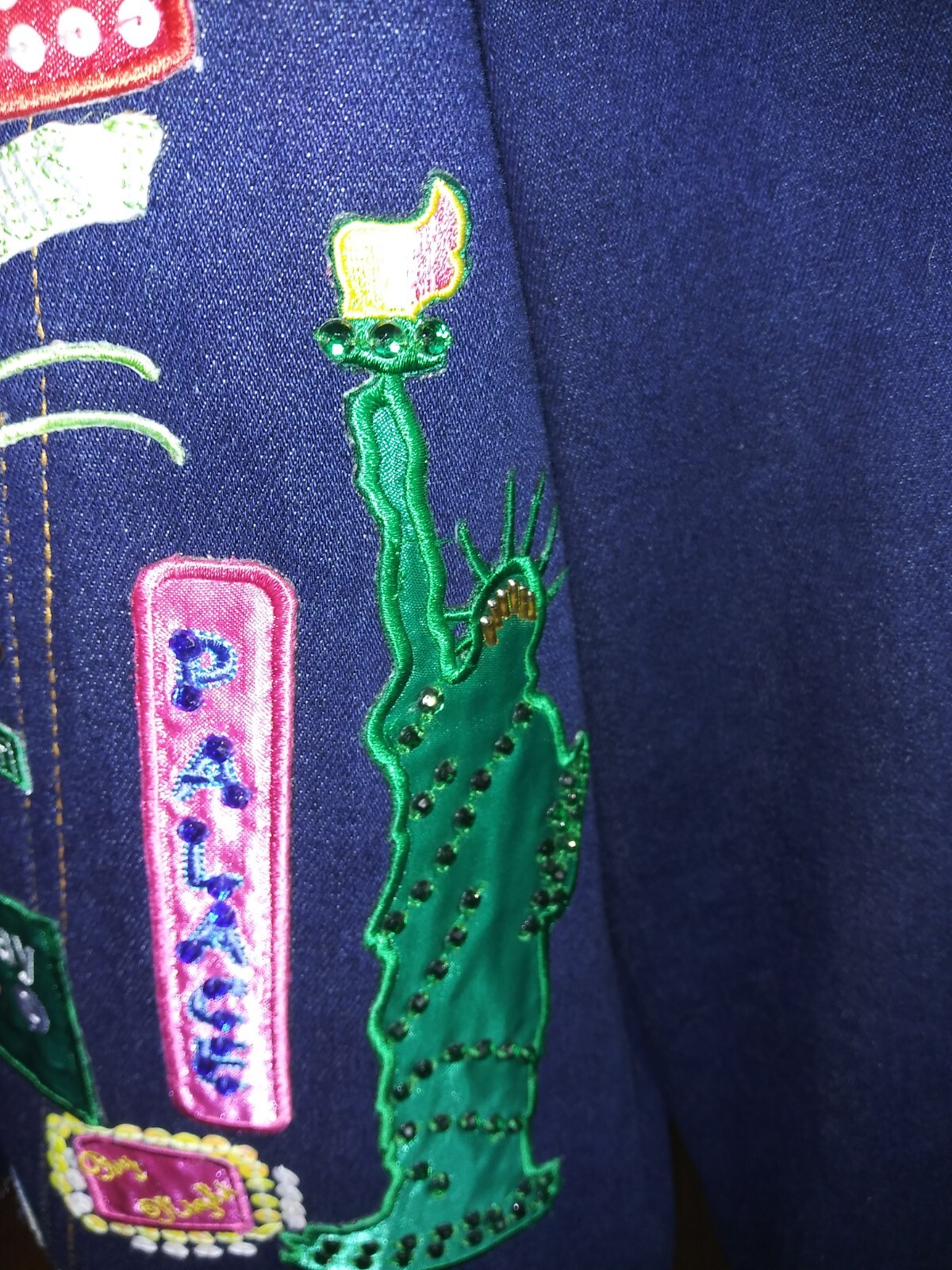 Diane's Essentials Jacket Stretch Embroidered/Bea… - image 3