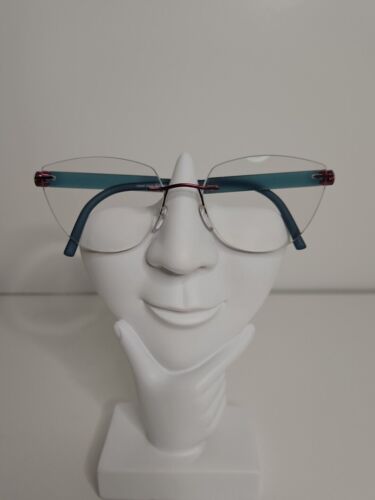 Silhouette Eyeglasses 5506 70 3040 Titan Burgundy Blue Rimless Austria 53-17 135 - Picture 2 of 7