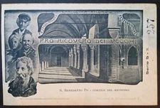 POSTCARD S. BENEDETTO PO Pro hospital of the old - courtyard early '900 - fp